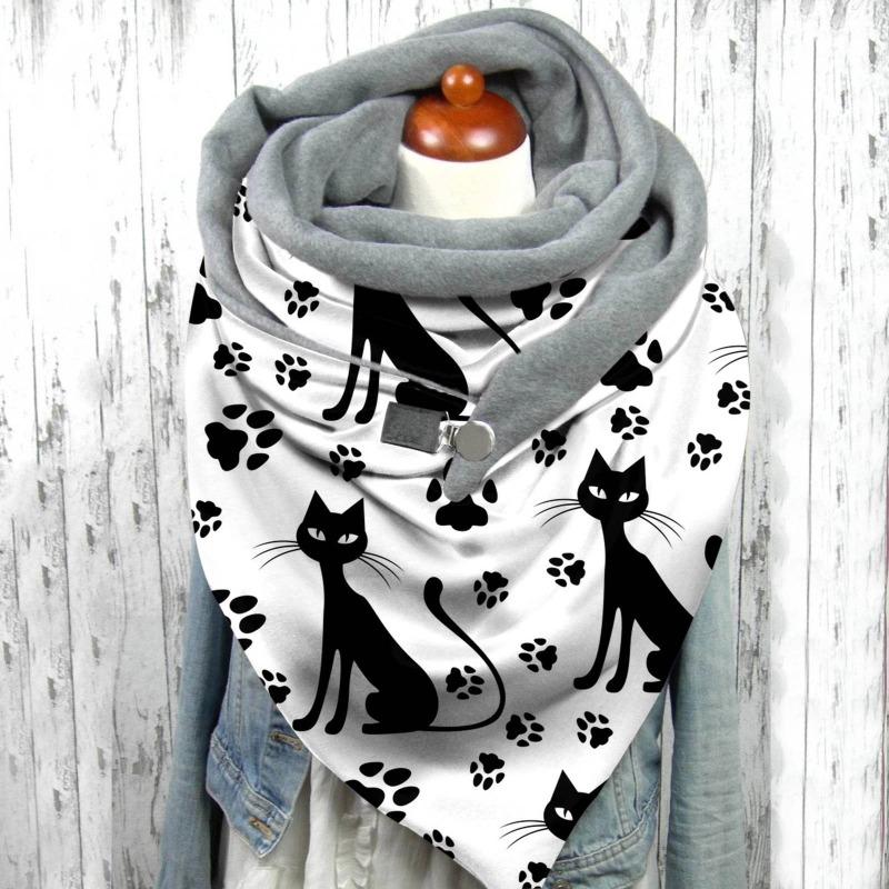 Halloween Fashion Simple Versatile Thickened Warm Shawl Christmas Printed Scarf Scarf