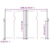 Retractable Side Awning Cream 180 X 1200 Cm