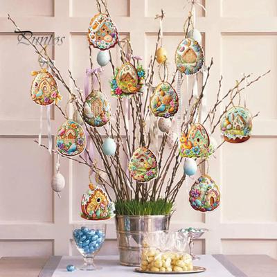 12ks přívěsek na velikonoční vajíčka jemné zpracování Opakovaně použitelný velikonoční závěsný štítek na slavnostní
