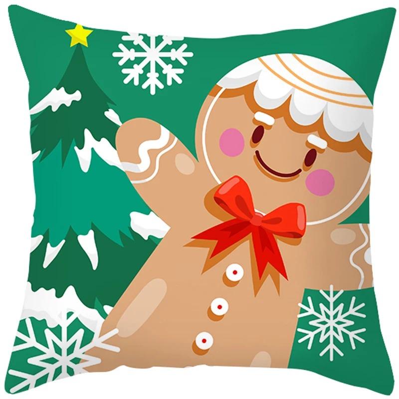 Christmas Cartoon Patterns Throw Pillow Cover With Short Plush Print For Living Room Sofa Decoration Cushion Cover Pillow Covers
