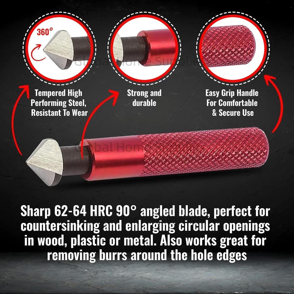 Deburring Tool Kit with Countersink Hand Reamers 10 Extra Blades Sturdy Burr Removal Tool Durable Burr Edges Removing Hand Tool