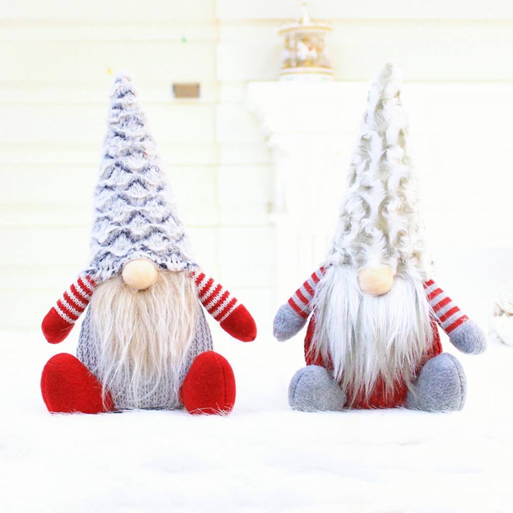2pcs Plush Faceless Santa Dolls for Christmas Indoor Decor Create Joyful Festive Ambiance on Desks Tables and Shelves