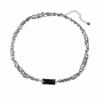 Double-layer Black Zircon Stainless Steel Necklace Ins Design Hip-hop Necklace Accessories