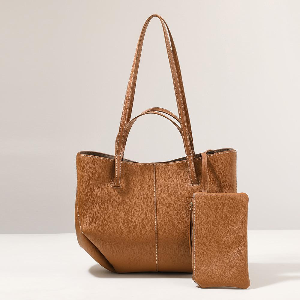 

Top-grain Cowhide Single-shoulder Bag, Tote Designer Luxury Bag, Genuine Leather Large-capacity Purses And Handbag 37X6X15CM