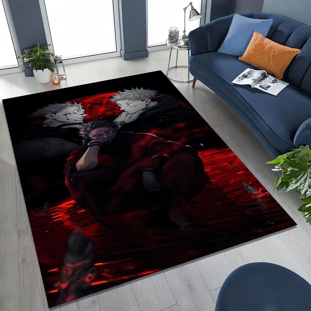 Anime Jujutsu Kaisen Yuji Satoru Kreslený koberec do ložnice, obývacího pokoje, k pohovce, domácí rohožka, dekorace, velká dětská hrací protiskluzová podložka na podlahu