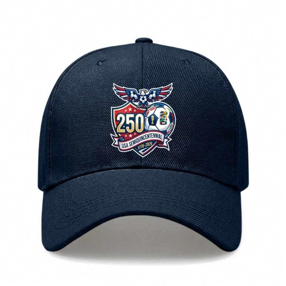 [Patriotic Baseball Cap] 250Th Anniversary USA Semiquincentennial Printed Black Polyester Adjustable Breathable Sun Protection Casual Outdoor Sports