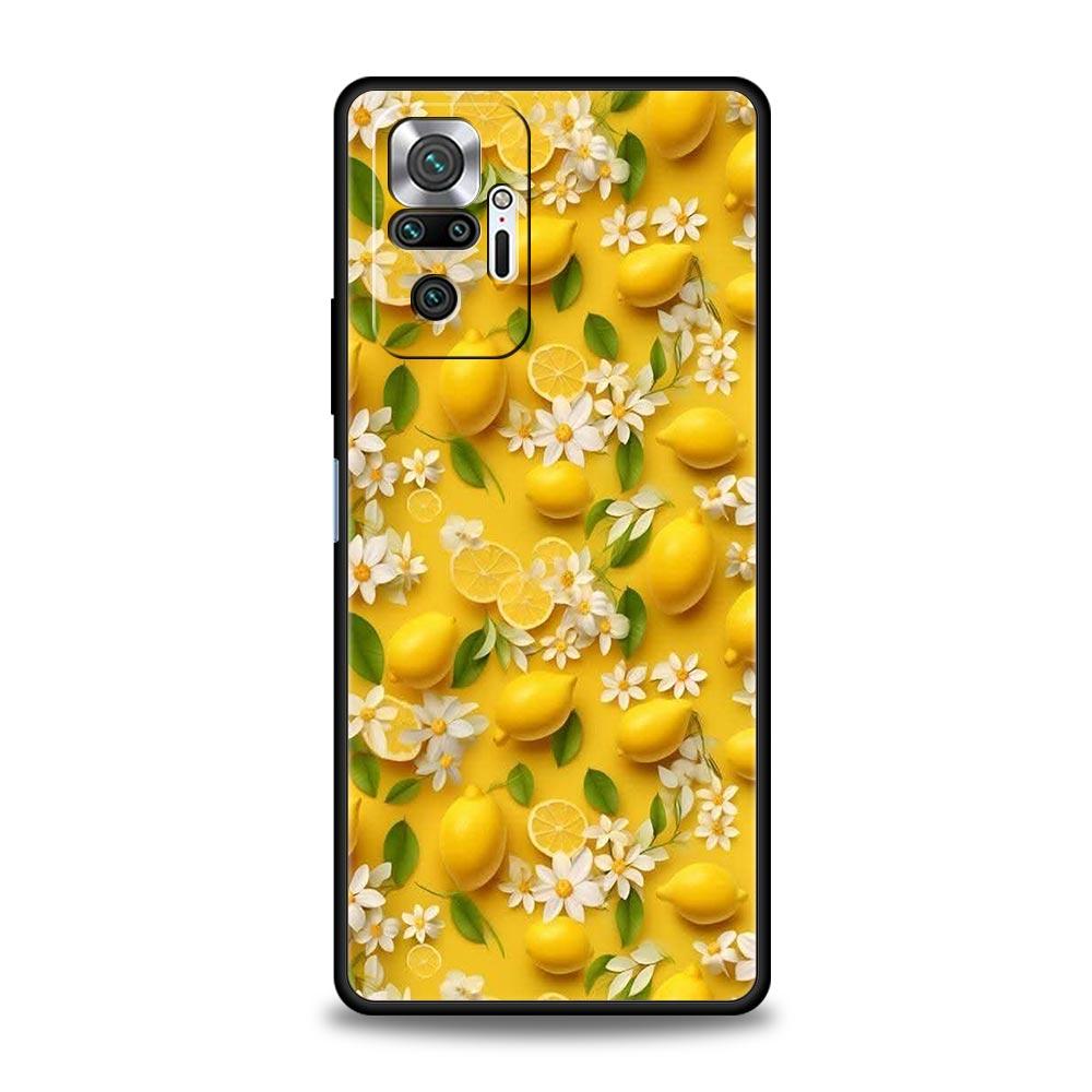 Summer Fresh Fruit Lemon Print Phone Case Cover for Redmi 14C 10C Note 15 14 13 12 10 11 K40 Pro Plus Shockproof Soft TPU Shell