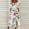 Summer New Mid-Rise Women's Casual Crew Neck Print Women's Dress