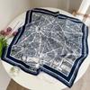 Old Money Wind Cashew Flower Cotton Brown Small Square Scarf Silk Scarf Scarf Shirt Shawl Hair Band Belt Scarf