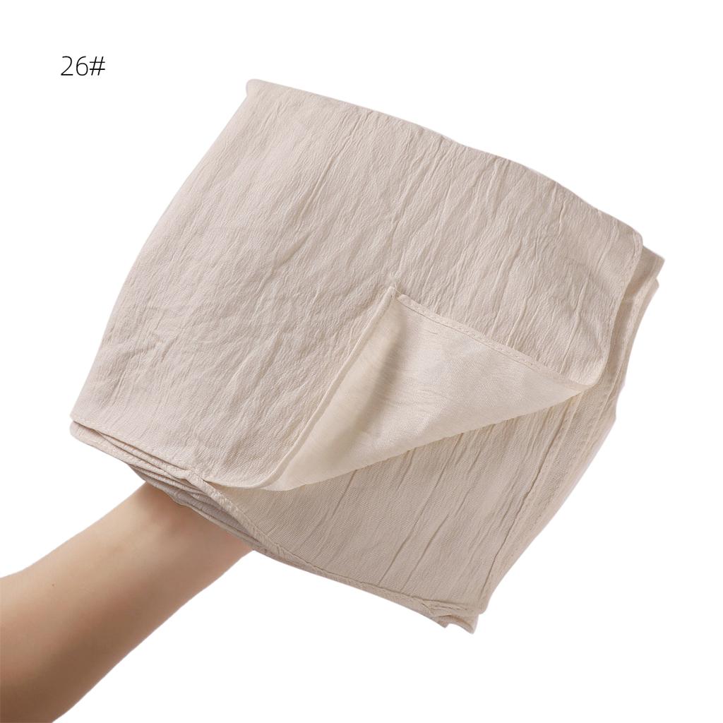 High Quality Breathable Elastic Wrinkle Long Scarf Women Plain Color Polyester Crinkle Soft Hijab Muslim Ladies Turban Headwraps
