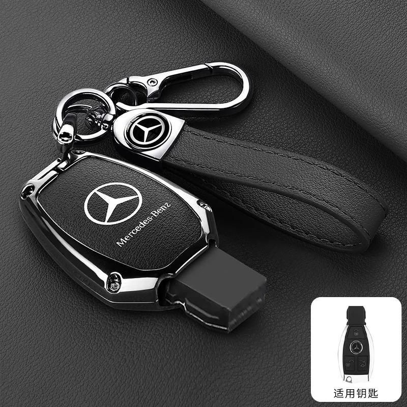 ZHM3 Car Smart Remote Key Case Fob Cover Bag For Mercedes Benz A B C S Class AMG GLA CLA GLC W176 W221 W204 W205 Keychain Accessories