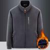 Men's Extra Thick Polar Fleece Zipper Hoodie with Stand-Up Collar Winter Jacket