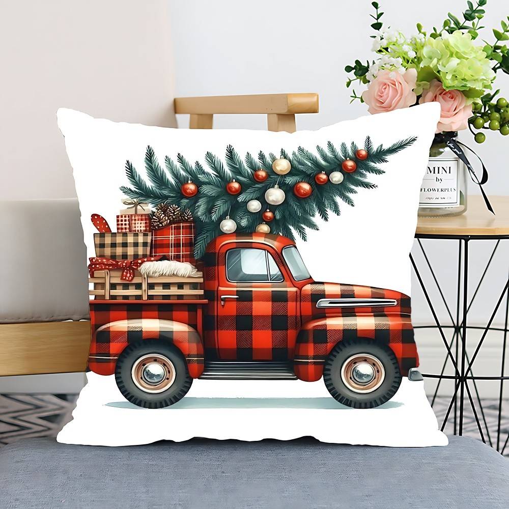 2026 Christmas Pillow Case Throw Pillow Cover Nordic Vintage Style Cushion Covers Home Living Room Sofa Couch Seat Decor