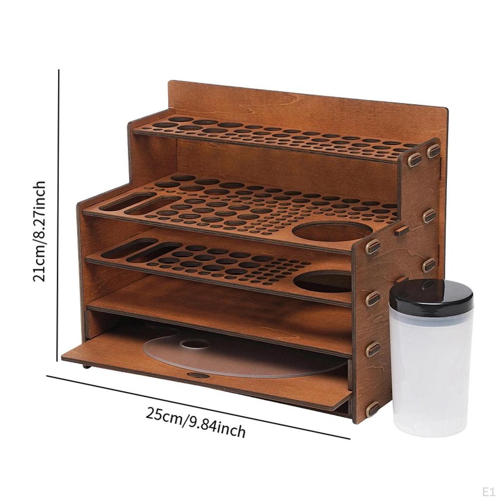 Paint Brush Standing Pen Holder Rack Colored Pencils Organizer Desktop Storage for