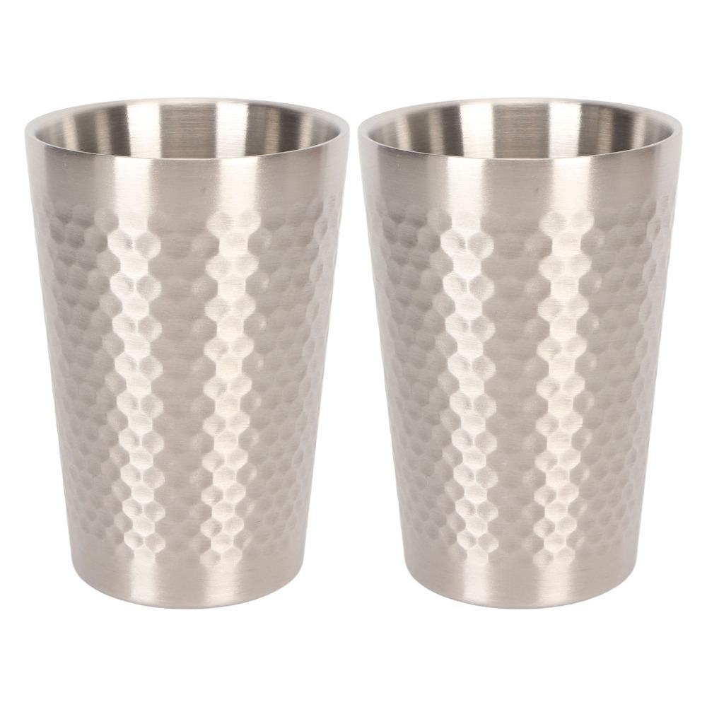 2pcs 350ml Stainless Steel Cup Hammer Insulated Travel Mug Metal Drinking Tumbler Office Use