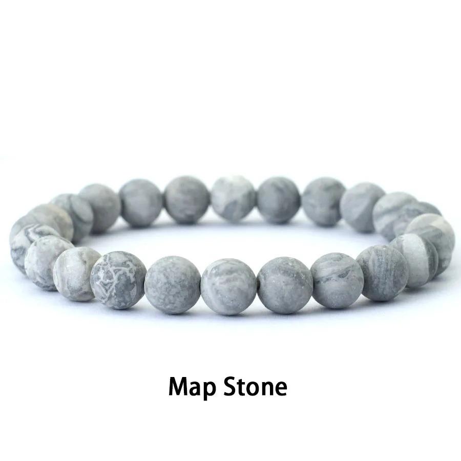 Genuine Natural Stone Bracelet Men 8mm Frosted Beaded Braslet Minimalist Gemstone Braclet Hand Accessories For Hombre Pulseria