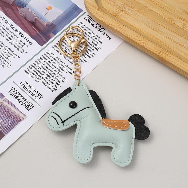 Schöner Leder Pony Schlüsselanhänger Cartoon Niedlich Tierkreiszeichen Pferd Anhänger Autoschlüsselanhänger Rucksack Hängende Dekoration Neujahrsgeschenk