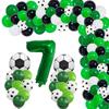 Light Green Soccer Birthday Party Decorations, High-Quality Aluminum Number Balloons For Soccer Themed Birthday Party Supplies, Auto-Seal World Cup So