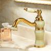 Bathroom Faucet Brass and Jade Faucet Bathroom Basin Faucet Sink Mixer Tap Gold Sink Faucet Bath Basin Sink Faucet