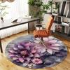 1 Stück runder Teppich mit Blumenmuster für das Büro, unter Bürostühlen, Schlafzimmer, Wohnzimmer, Heimdekoration, Teppich für das Büro -1110022
