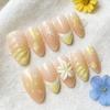 Cross-Border Custard French Almond Cat Eye Short Nails - High-End Ice Translucent Manicure Tips