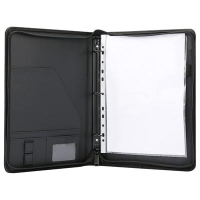 With Zipper A4 Document Binder Organizer Leather Document Holder Multi-function File Folder