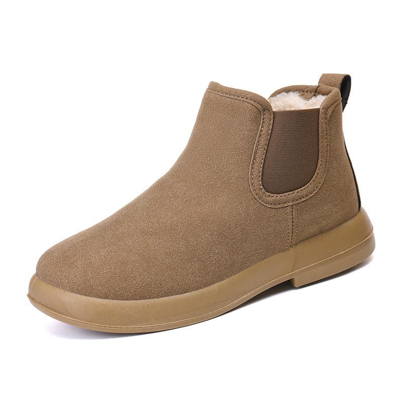 Foreign Trade Winter Velvet Women's Cotton Shoes Warm Mother Shoes Flat Comfortable Versatile Short Boots Non-slip Snow Boots