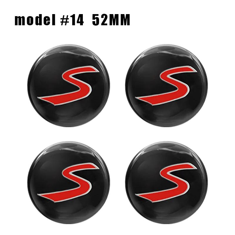 4PC 52mm Epoxy Car Styling Wheel Center Hub Caps Emblem Badge Stickers For MINI COOPER One S JCW R50 R53 F55 F56 R57 R58 R59 R60
