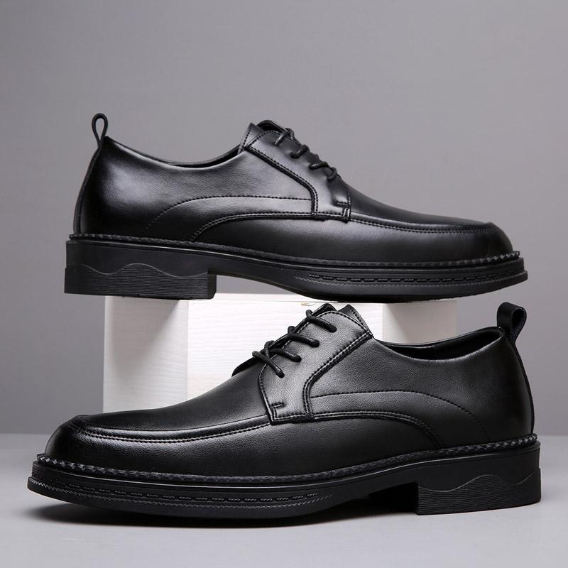 Herren Oxfords Schuhe zum Schnüren Atmungsaktive Lederschuhe Schwarz Weiches Leder Weiche Unterseite Frühling Herbst Mann Herren Business Formelle Schuhe