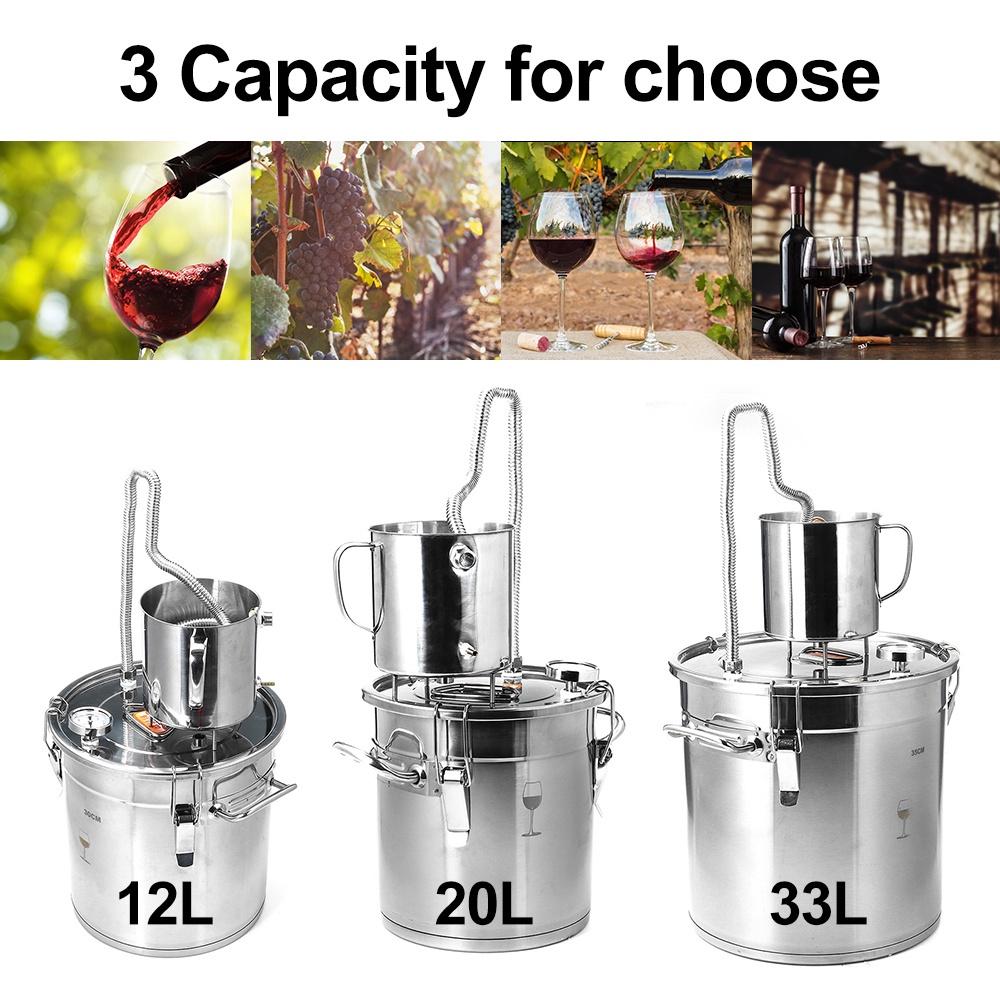 220V-240V 12L/20L/33L Stainless Steel Distiller Small Brewing Equipment Wine Making