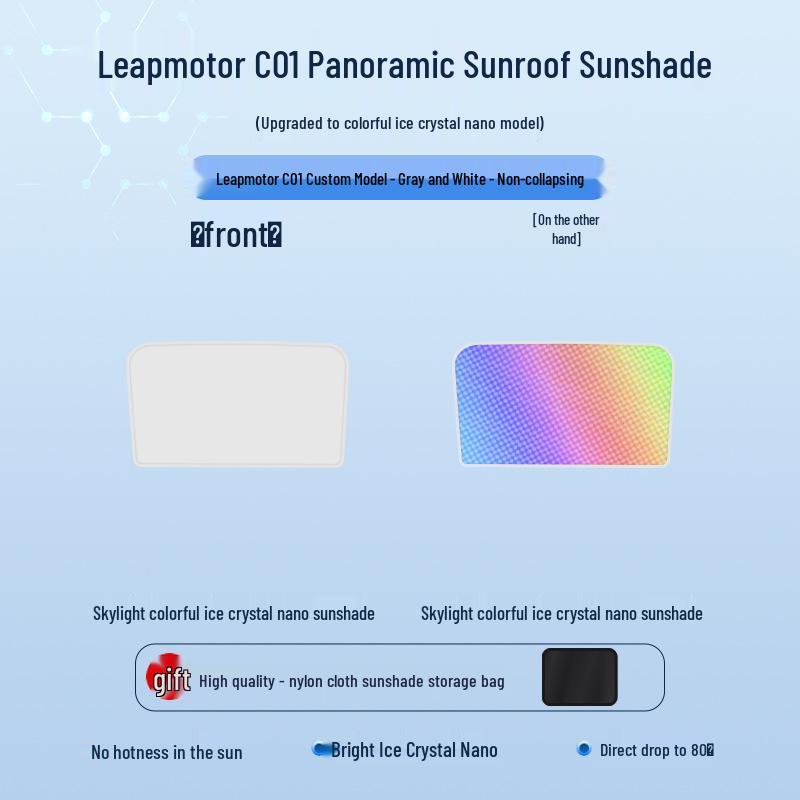 Leapmotor C01 Sunroof Ice Crystal Sunshade: Heat Insulation, Sun Protection, Privacy, and Light Blocker for Camping