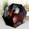 1pc Dragon Themed Design Fully Automatic Folding Portable Umbrella, 8 Iron Frames, Three-Fold Design, Suitable for All Seasons, Suitable for Outd