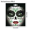 Mexico Day of the Dead Luminous Facial Tattoo Sticker Halloween Party Decoration Halloween Dress Up Day of the Dead DIY Party