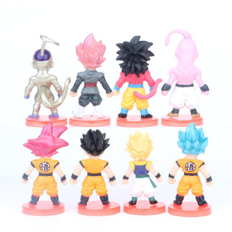 Seven Dragon Fun Ball Pvc Figurine Set Adorable Buu Super Blue Red Black Goku Display
