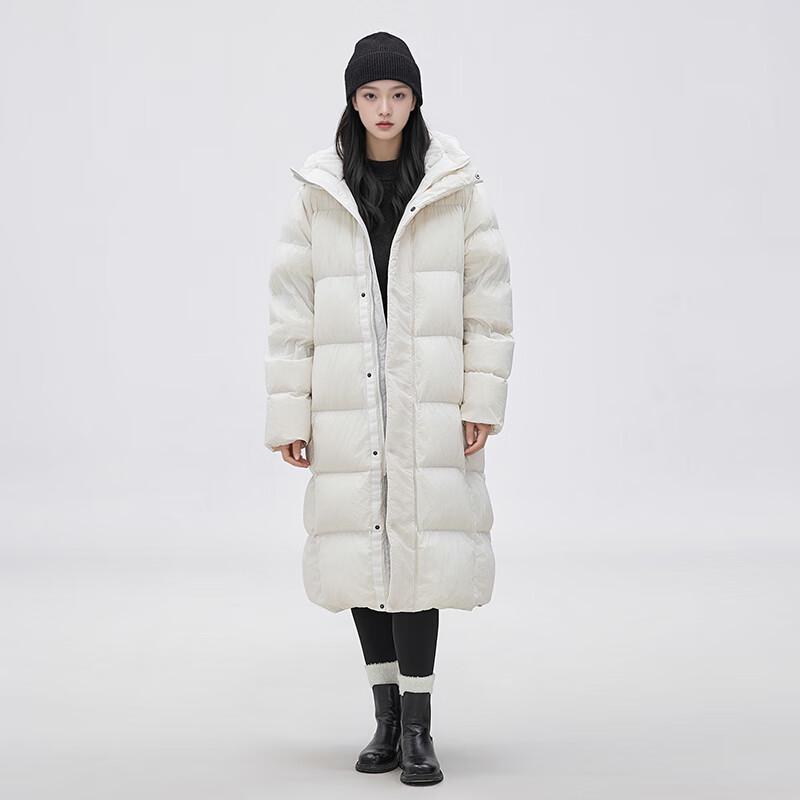 Toluoman Unisex Lightweight White Duck Down Long Parka