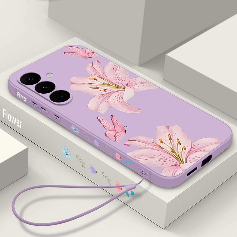 Floral Pattern Case For Samsung Galaxy S26 S25 Ultra S24 S23 S22 Plus S21 FE A15 A16 A17 A35 A36 A54 A55 A56 5G Soft Cover
