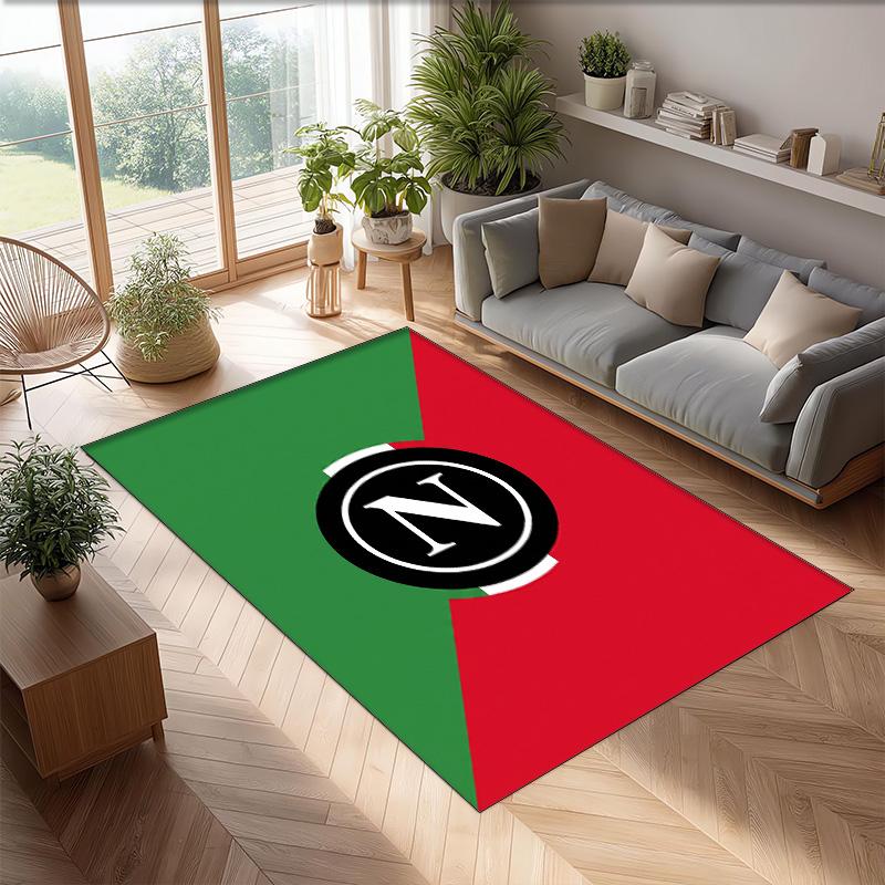 Tappeto Morbido Antiscivolo per Interni con Motivo Calcio Napoli FC Tappetino Decorativo Sportivo per Camera da Letto