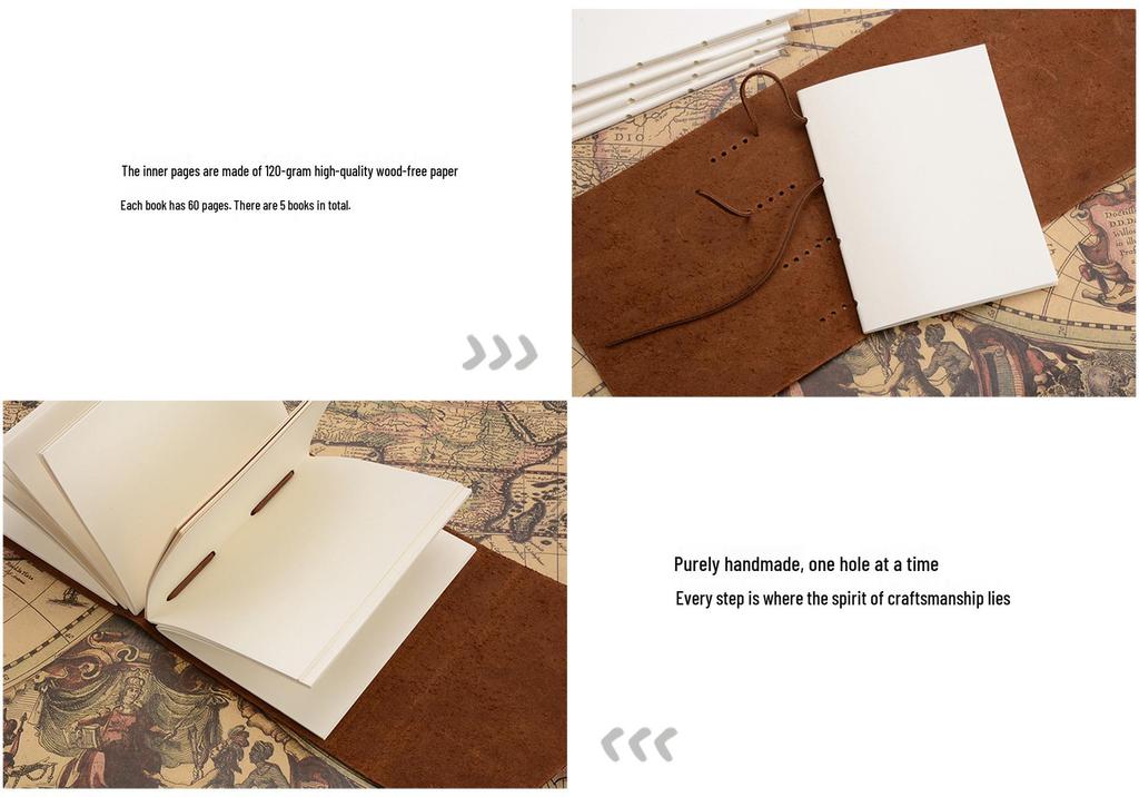 Crazy Horse Leather Loose-Leaf Notebook: Genuine Cowhide Diary In Retro Style