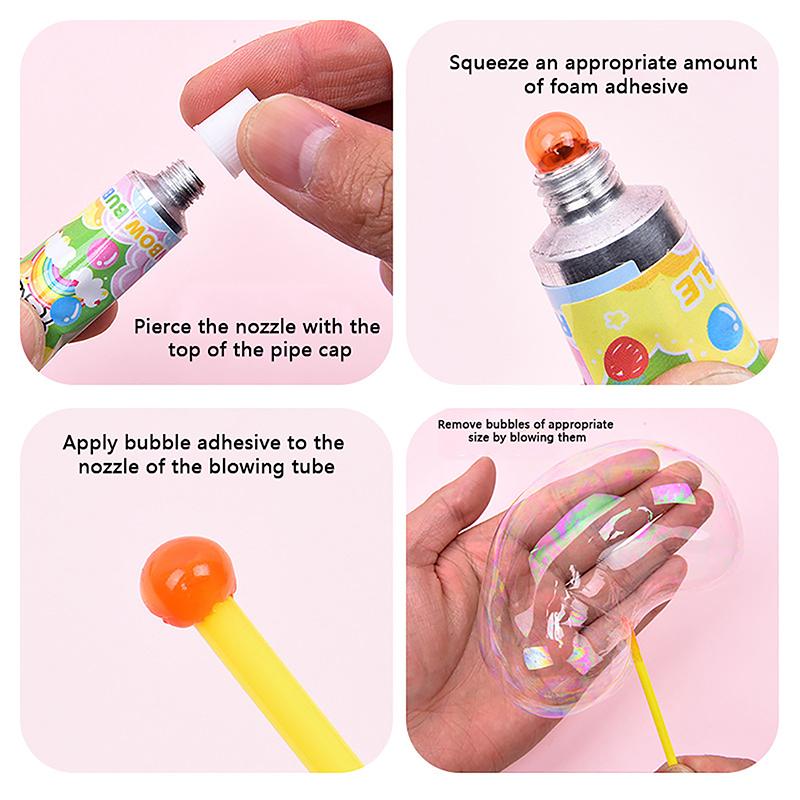 1/3Pcs Blowing Colorful Bubble Ball Plastic Balloon Won'T Burst Safe For Kids Boys Girls Gift Cartoon Magic Bubble Glue Toy