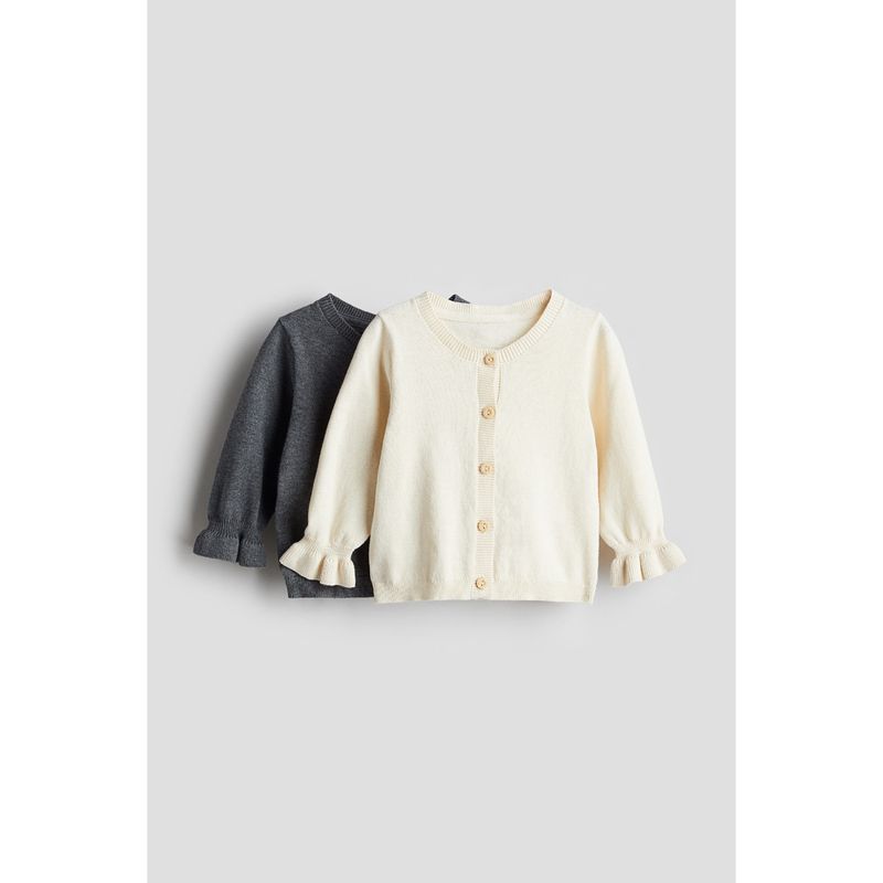 

HM Детская одежда Свитер для девочки 2 предмета Осень Клетчатый Мягкий Вязаный Хлопковый Кардиган 1230841 Dark gray/Cream 90/52