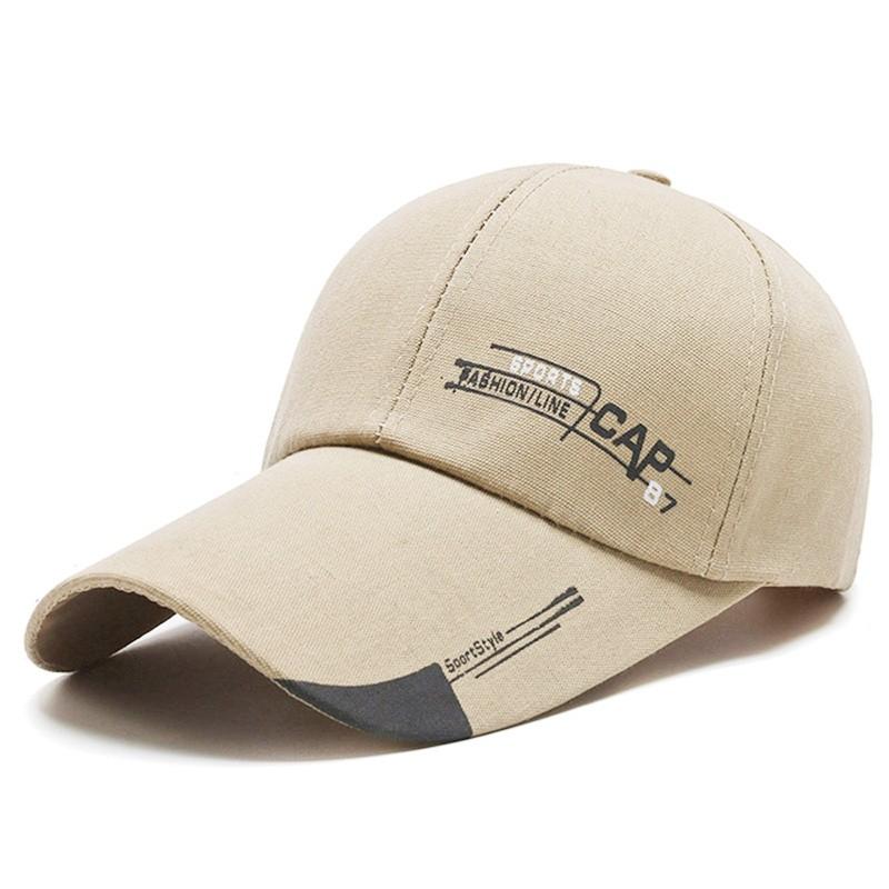 Baseballkappe für Herren Sommer Outdoor Angeln Sonnenhüte Männliche Mode Sportkappen Herren Langer Schirmrand Sonnenschutz Verstellbare Snapback-Kappe 56-60cm white