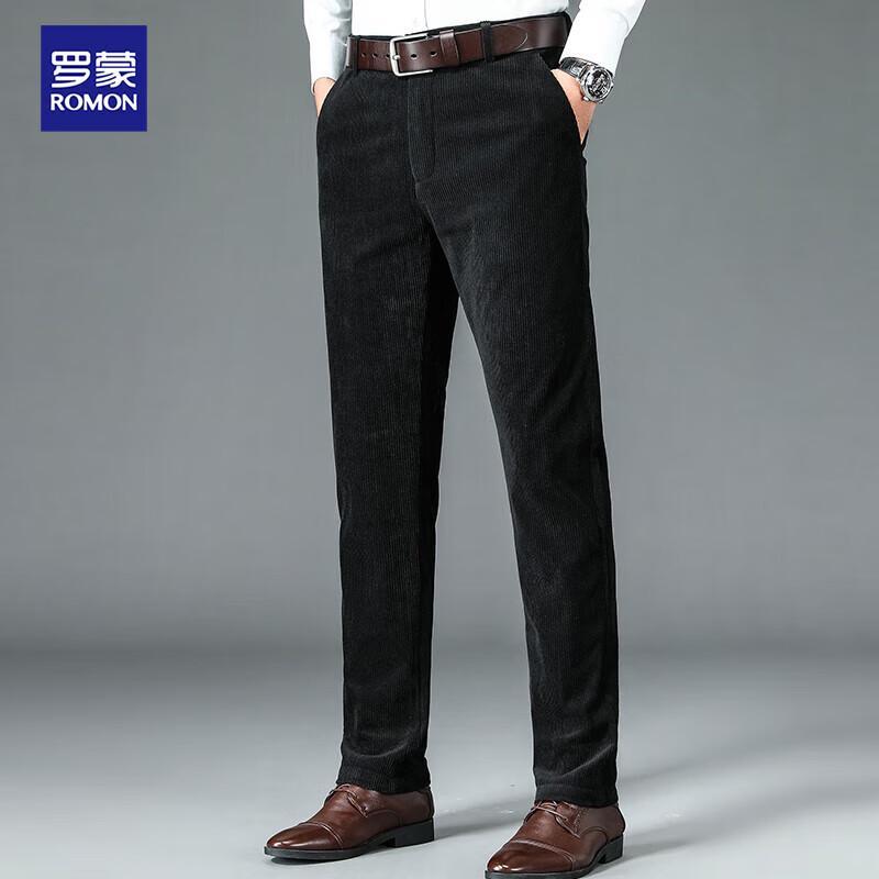 ROMON Men's Corduroy Casual Straight-Leg Pants