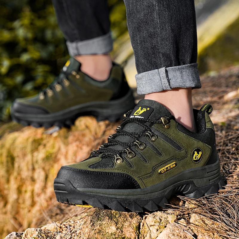 2025 Outdoor Men's Sneaker Autumn Winter Couples Casual Shoes Mountaineering Shoes Men's Leather Walking Shoes Large Footwear