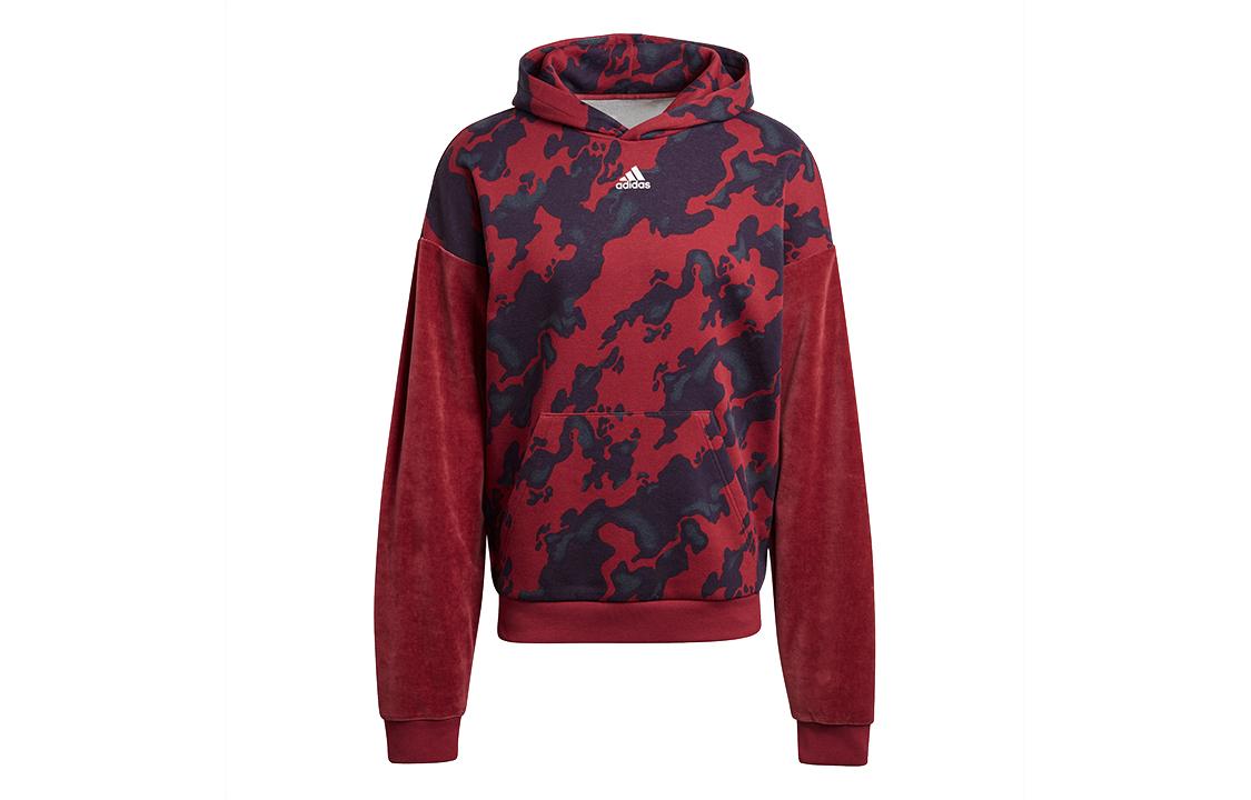 Adidas Sweatshirts Men s Red Hooded Moderate Regular H25089 XL