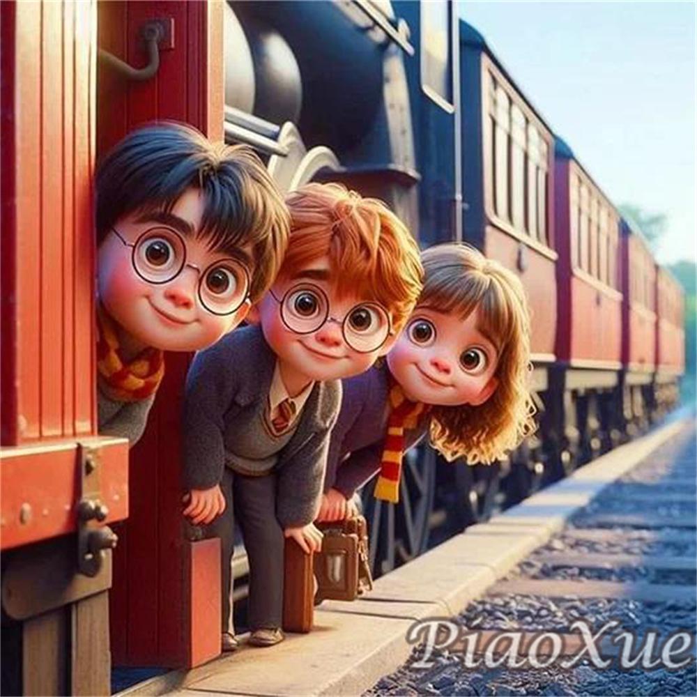 5D Diy Diamond Art Painting Harry Potter Cartoon Magic Castle Snowflake Mosaic Embroidery Jewelry Cross Stitch Kit Kids Gift