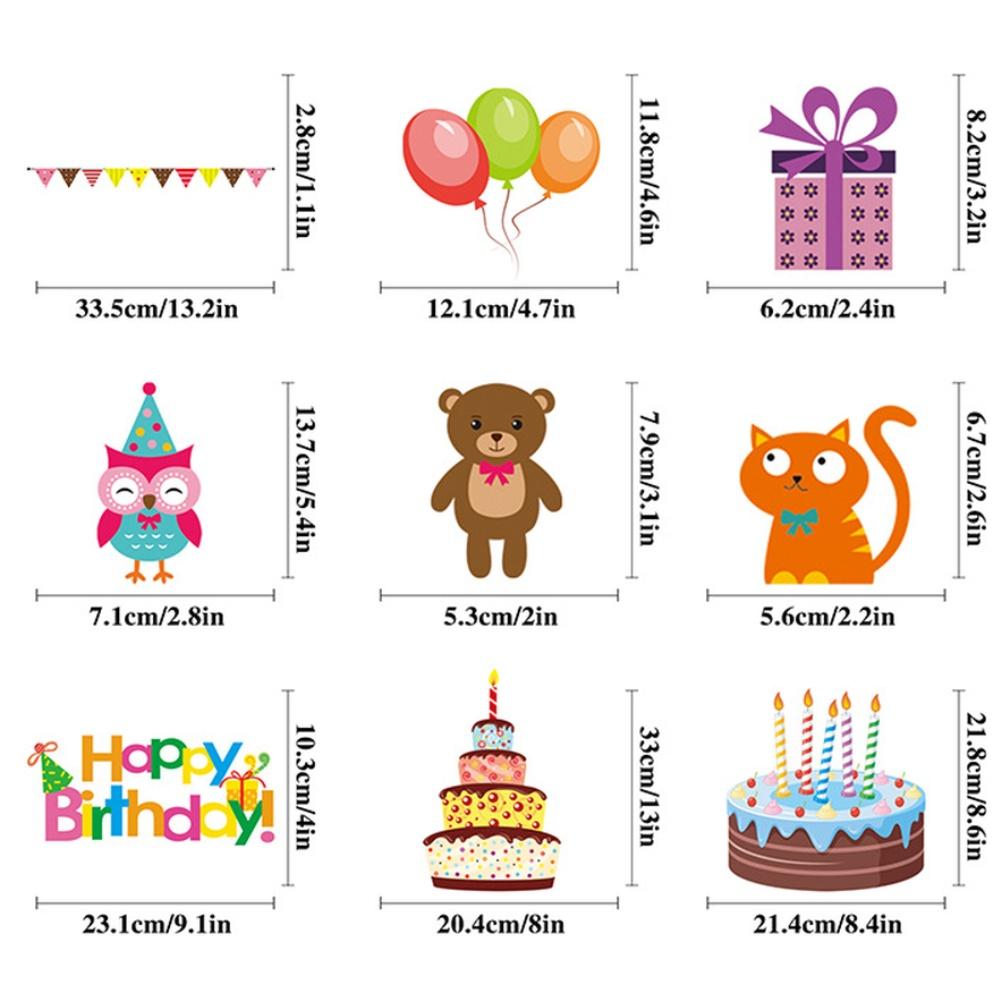 Electrostatic Film Stickers Window Static Clings Kids' Birthday Parties As Shown Electrostatic Party Stickers Party