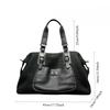 Ladies' Fashion Mesh Travel Tote Bag Large Capacity Splicing Retro Leisure Luggage Shoulder Bag