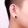 Classic 6/8/10 Mm Double Side Black Magnet Round Circle Punk 316L Stainless Steel Stud Earrings for Women Men Magnetic Ear Studs