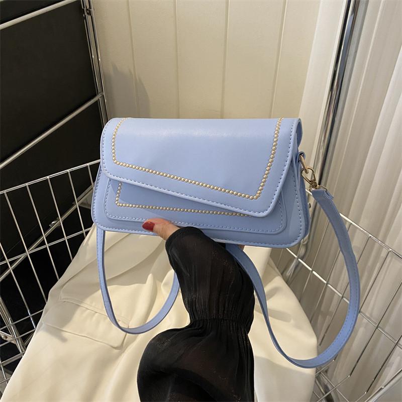 Fashionable Casual Women's Pu Material Small Square Shoulder Bag With Magnetic Closure