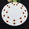 90cm Long 20-flower Classic Four-leaf Clover Necklace for Women 18K Non-fading Necklace Sweater Chain